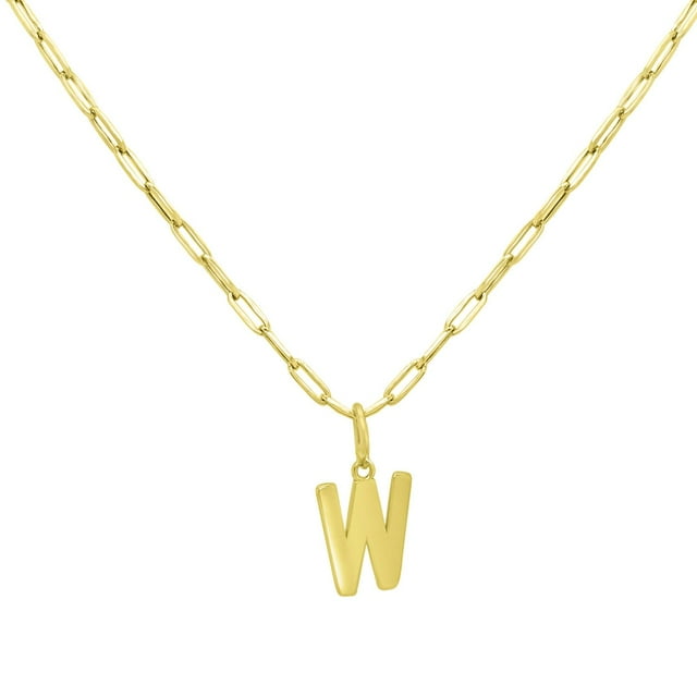 Initial Paperclip Chain Pendant Necklace in 14K Gold