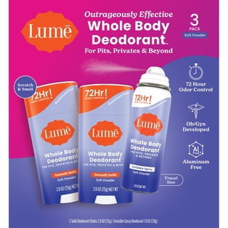 Lume Whole Body Smooth Solid Deodorant Stick & Mini Spray Set