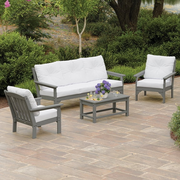 POLYWOOD Gulf Shores Sofa Seating Set with Sunbrella Fabric, 4pc