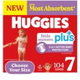 thumbnail image 1 of Huggies Little Movers Plus Baby Diapers, Size 3-7, 1 of 11