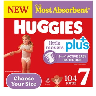 Huggies Little Movers Plus Baby Diapers, Size 3-7