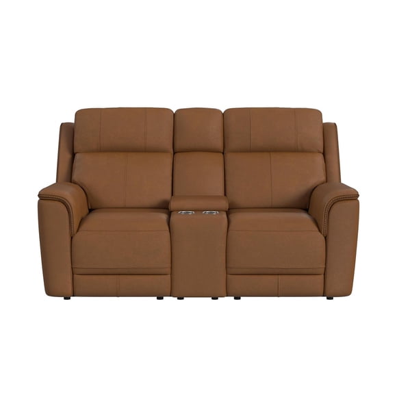 Society Den Walker Power Motion Loveseat with Console, Power Headrest and Lumbar