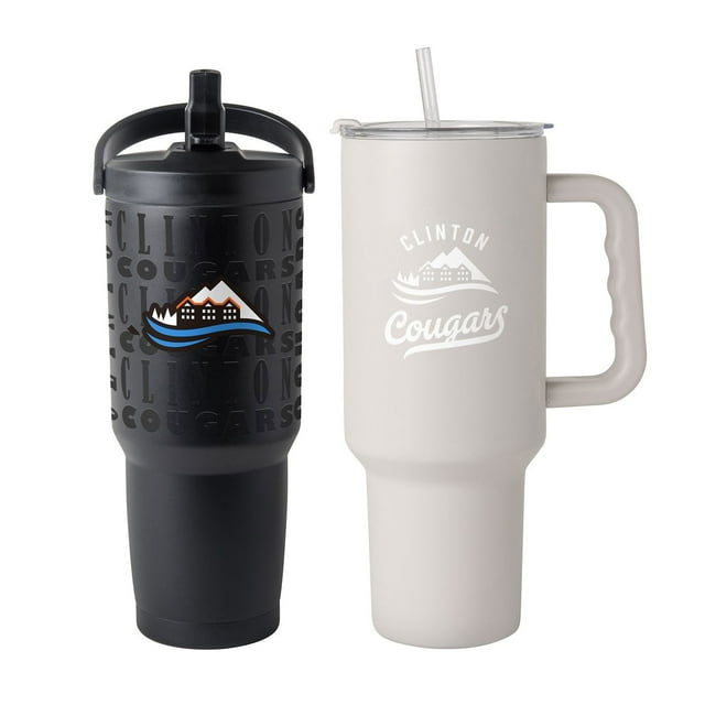 Logo Brands Clinton Community College Stainless Steel Tumbler Set