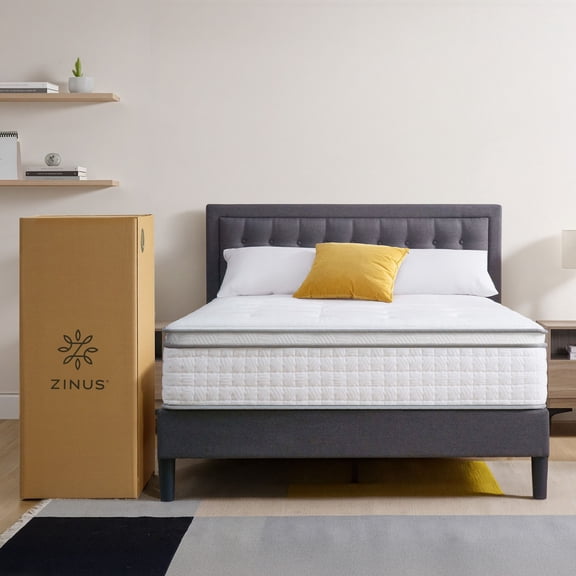ZINUS Night Therapy 12” Medium Firm Euro Top Hybrid Mattress