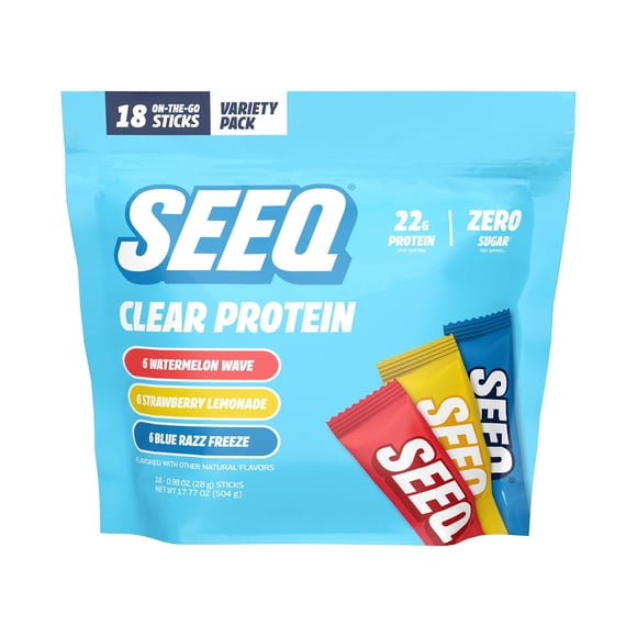 Seeq Clear Protein Powder Variety Pack, 18 pk.