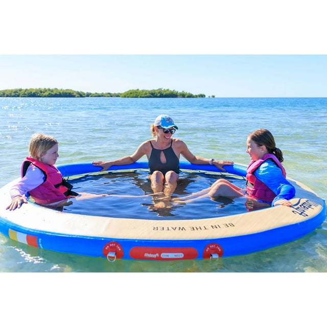 Wateraft Inflatable Ring Lounger with Mesh Center, 8'