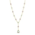 thumbnail image 1 of Round & Pear Cut Multi-Gemstone Lariat Necklace in 14K Gold, 1 of 5