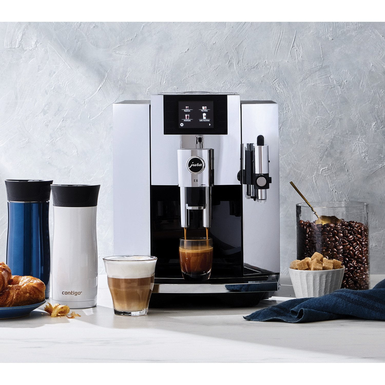 Jura E8 Chrome Fully Automatic Espresso Machine, Includes 17