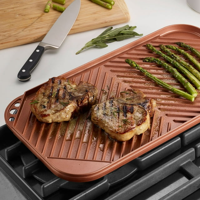 Tramontina Reversible Double Burner Grill-Griddle, Choose Color