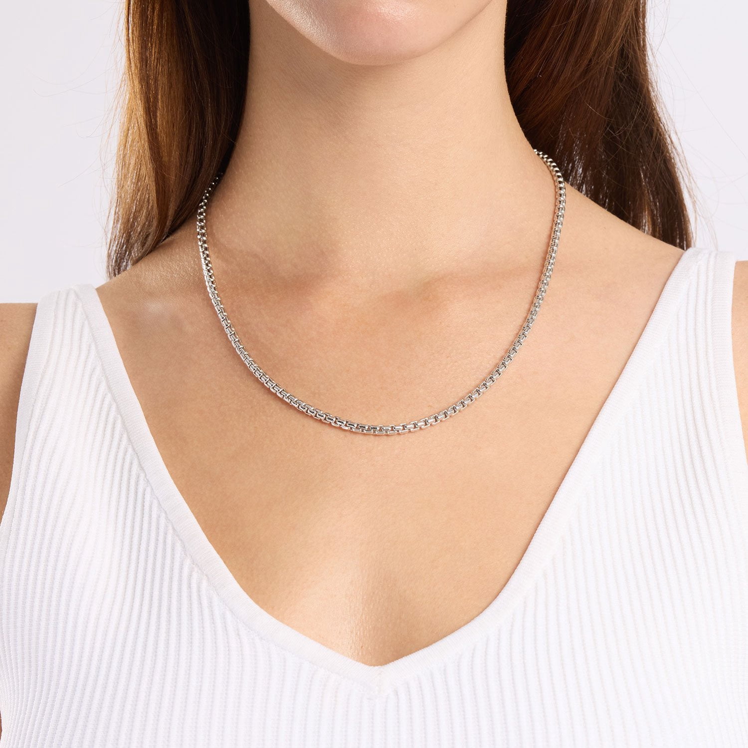 Oval Box Chain Necklace in Sterling Silver - Samsclub.com