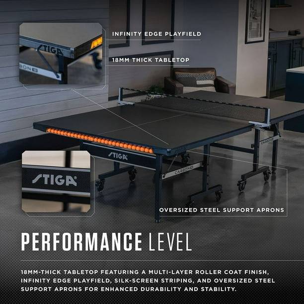 STIGA Carbon 18 Table Tennis Bundle | 18mm Playfield | Quick