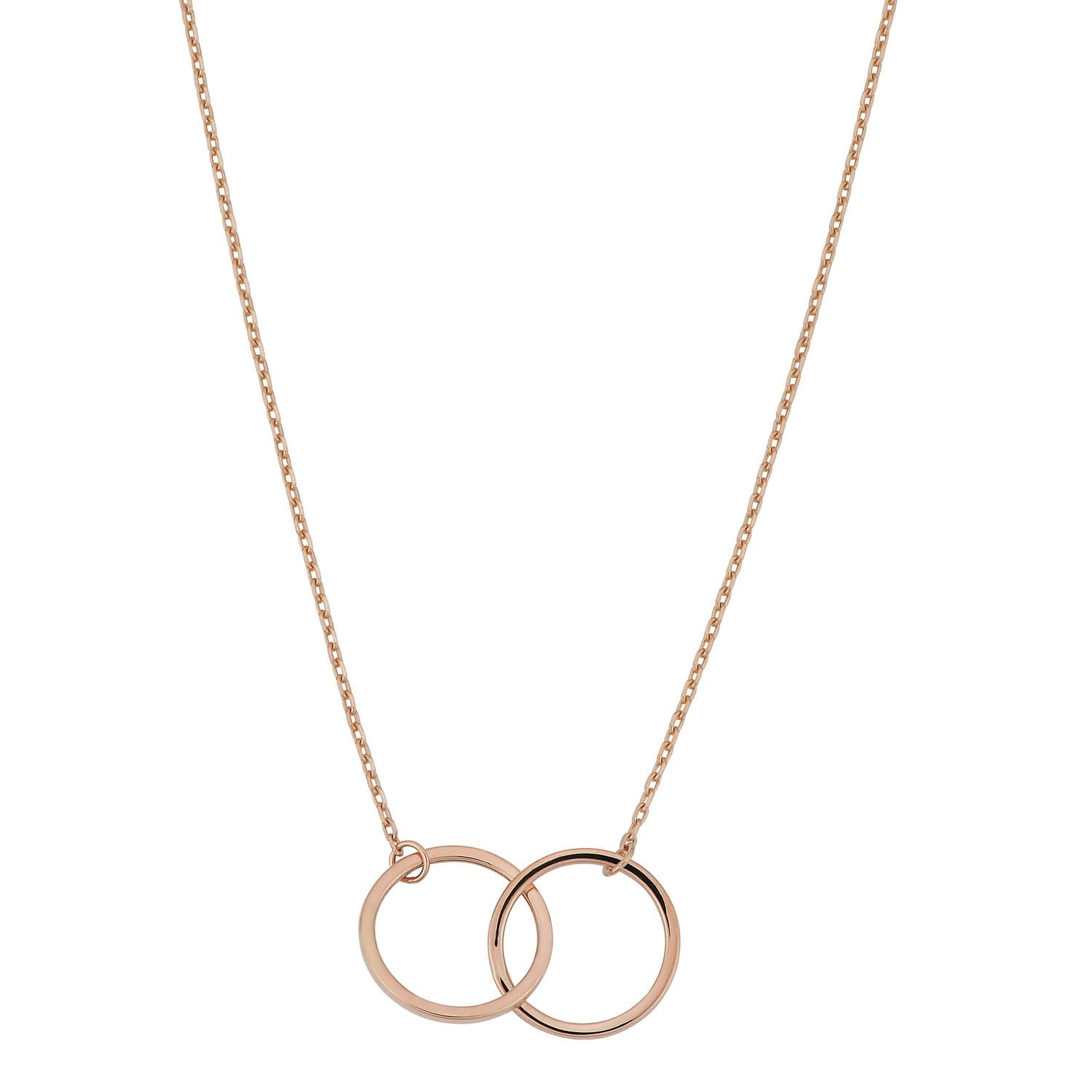 Double Circle Pendant Necklace in 14K Gold