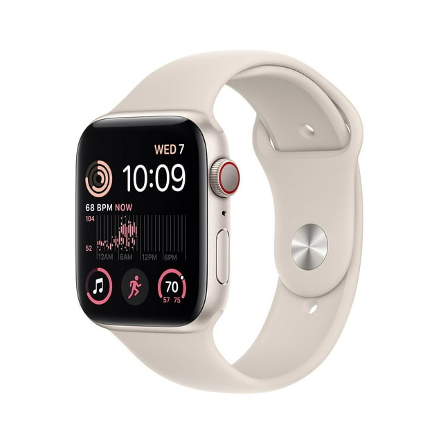 Apple Watch SE, 2nd Generation GPS + Cellular 44mm Aluminum Case with Sport Band and Band Size