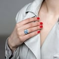 thumbnail image 7 of Cushion-Cut Blue Topaz Cocktail Ring in 14K Gold, 7 of 7