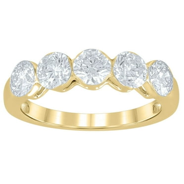 Lab Created Round Cut Floating Diamond Ring in 18K Gold