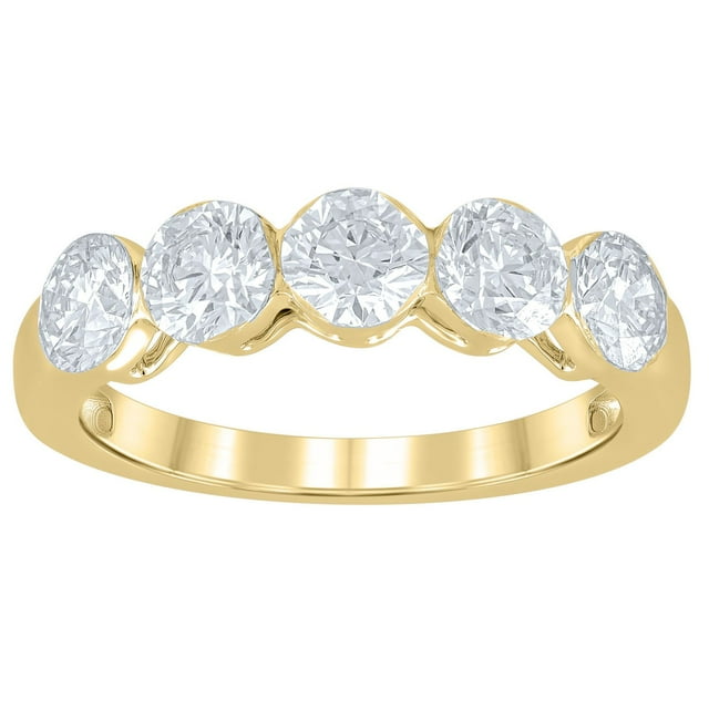Lab Created Round Cut Floating Diamond Ring in 18K Gold