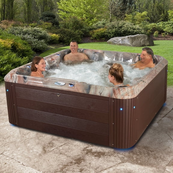 Everlast Spas Indulgence 7-Person 100-Jet Acrylic Spa, Choose Seating