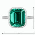thumbnail image 3 of Lab Created Emerald Cut Gemstone and Diamond Ring in Sterling Silver, 3 of 4