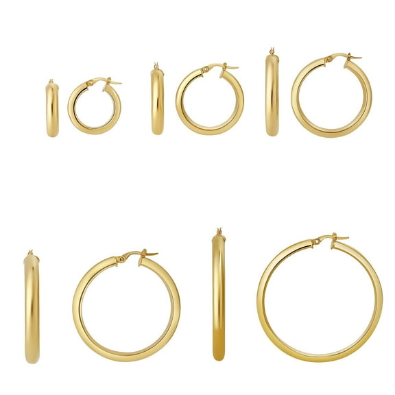 Wedding Band Hoop Earrings in 14K Gold