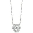 thumbnail image 1 of Round Cut Halo Diamond Pendant Necklace in 18K Gold, 1 of 4