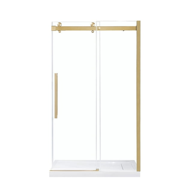 OVE Decors Bel 48" W x 78-3/4" H Frameless Soft-Close Sliding Shower Door