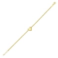thumbnail image 2 of Polished Puffed Heart Hollow Rope Bracelet in 14K Gold, 2 of 4