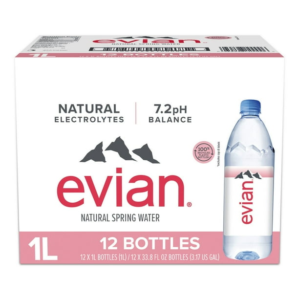 evian Natural Spring Bottled Water 12