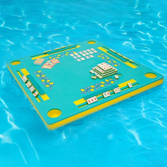 3-in-1 Floating Game Mat: Mahjong, Rummi Cube, and Waterproof Cards