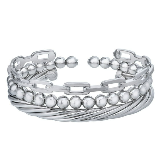 3 Piece Polished Bangle Set in Sterling Silver