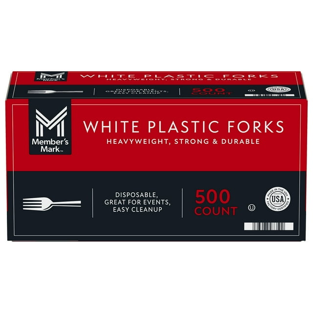Member's Mark Heavyweight White Plastic Forks, 500 ct.