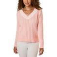 thumbnail image 1 of Lands' End Women's V-Neck Cable Sweater, 1 of 5
