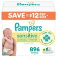thumbnail image 1 of Pampers Sensitive Baby Wipes, Fragrance Free, 16 pks., 896 wipes, 1 of 13