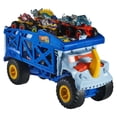 thumbnail image 1 of Hot Wheels Monster Trucks Rhino Rig Bundle: 2 Big Rigs, 3 Toy Trucks & 4 Cars, Play, Haul & Store, 1 of 6
