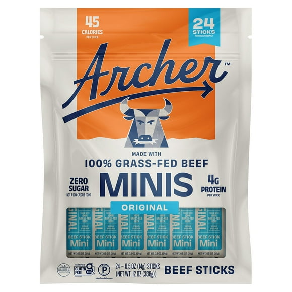 Archer Original Mini Beef Sticks, 0.5 oz, 24 pk.