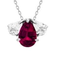 thumbnail image 3 of Pear Cut Lab Gemstone Earring and Necklace Set in Sterling Silver, 3 of 7