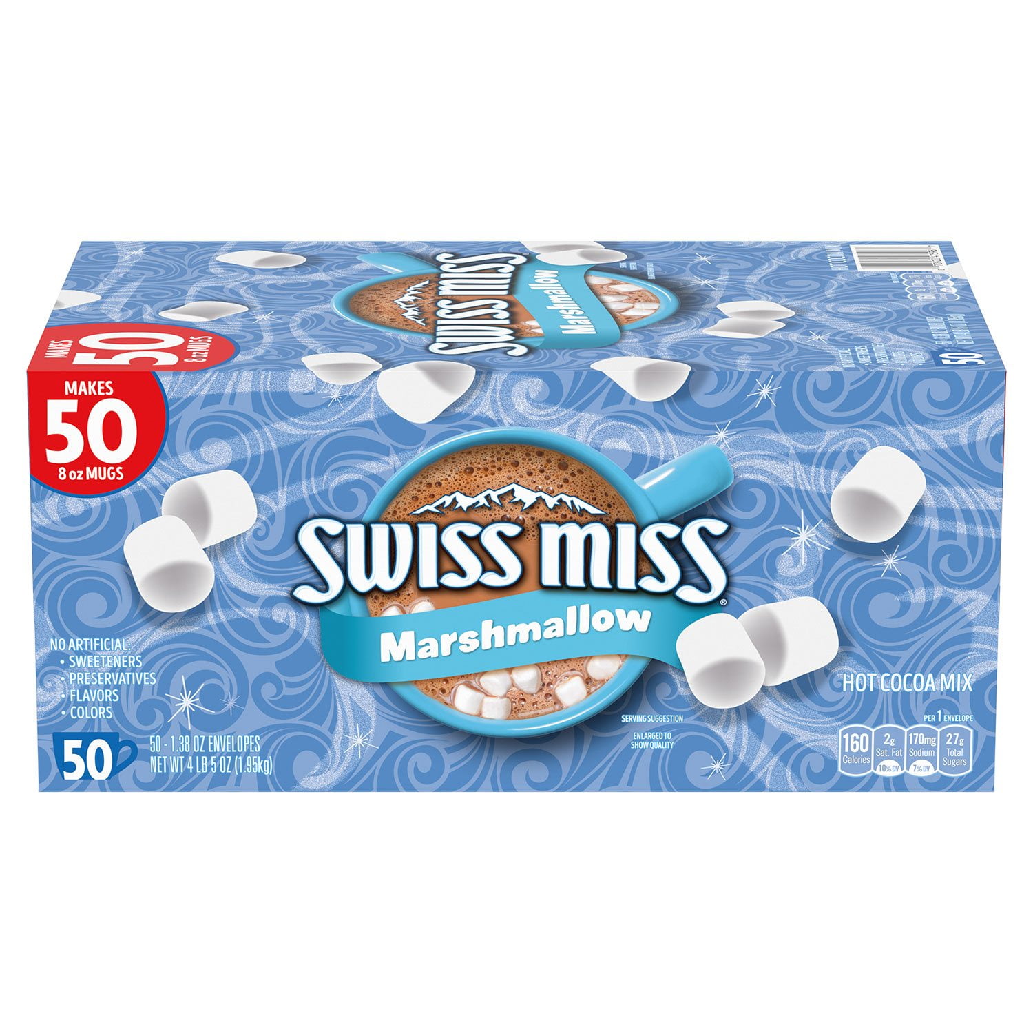Swiss Miss Milk Chocolate Hot Cocoa Mix with Marshmallow, 50 ct