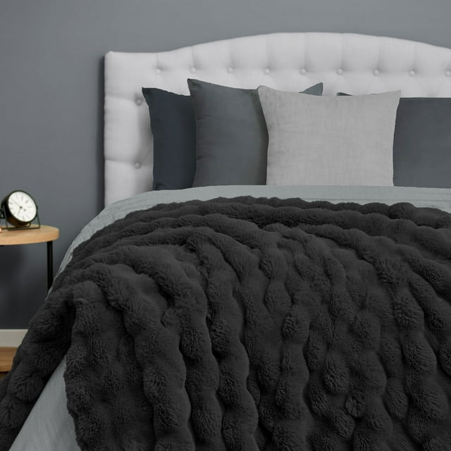 Ashford Home Heavy Weight Ultra Fine Faux Fur Throw Blanket Throw, 60"x70"