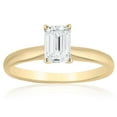 thumbnail image 1 of Emerald Diamond Solitaire Ring in 18K Gold, 1 of 3