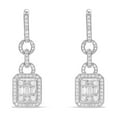 thumbnail image 3 of 1.60 C.T. TW Baguette and Round Cut Diamond Dangle Earrings in 14K Gold, 3 of 6