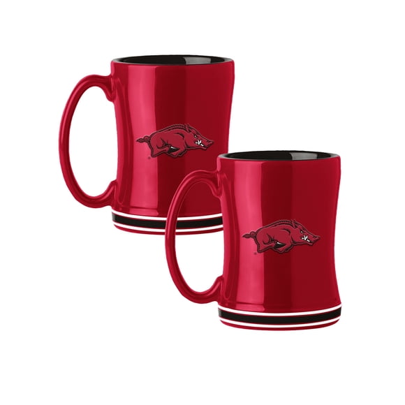 Logo Brands Arkansas Razorbacks 14oz Relief Mug Set