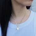 thumbnail image 3 of Padlock Toggle Paperclip Chain Pendant Necklace in 14K Gold, 3 of 5