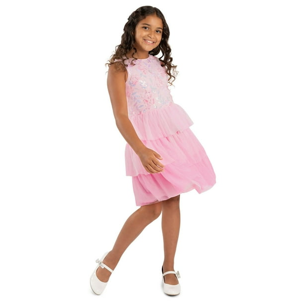 rare editions dress pink Rare Editions Girls 4-6 Pink Bow Shoulder Mikado Dress