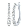 thumbnail image 1 of Round Cut Oval Shape Diamond Hoop Earrings in 14K Gold, 1 of 2