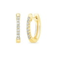 thumbnail image 1 of 0.10 CT. T.W. Diamond Petite Hoop Earrings in 14K Gold, 1 of 5