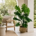 thumbnail image 4 of Artificial 54" Philo in Handwoven Basket - Natural or Bi-Color Baskets, 4 of 5
