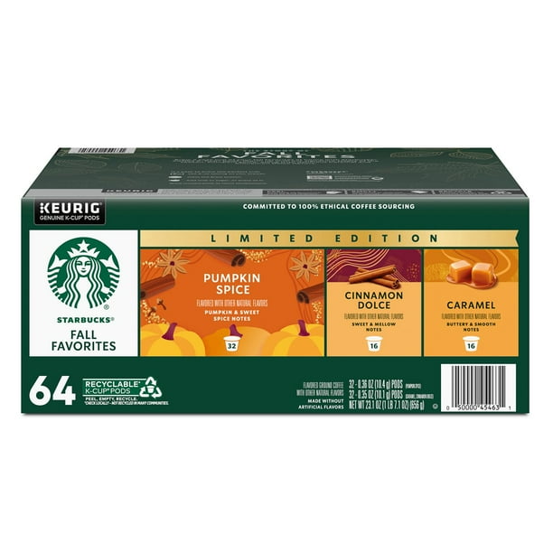 Starbucks K-Cup Coffee Pods, Fall Variety Pack, 64