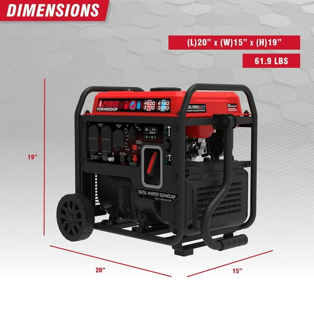 4,600 / 3,700 Watt AiPower Dual Fuel Open Frame Inverter Generator