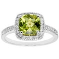 thumbnail image 1 of Cushion Cut Gemstone & 0.18 CT.T.W. Halo Diamond Ring in 14K Gold, 1 of 4