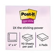 thumbnail image 2 of Post-it Super Sticky Notes, 4 x 4, Lined, 90 Sheet Pads, 6 Pads, Jewel Pop Collection, 2 of 10