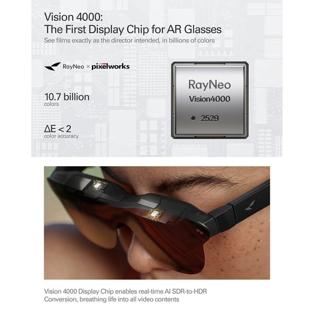 RayNeo New Air 4 Pro AR/XR Smart Glasses with USB-C to Glasses and